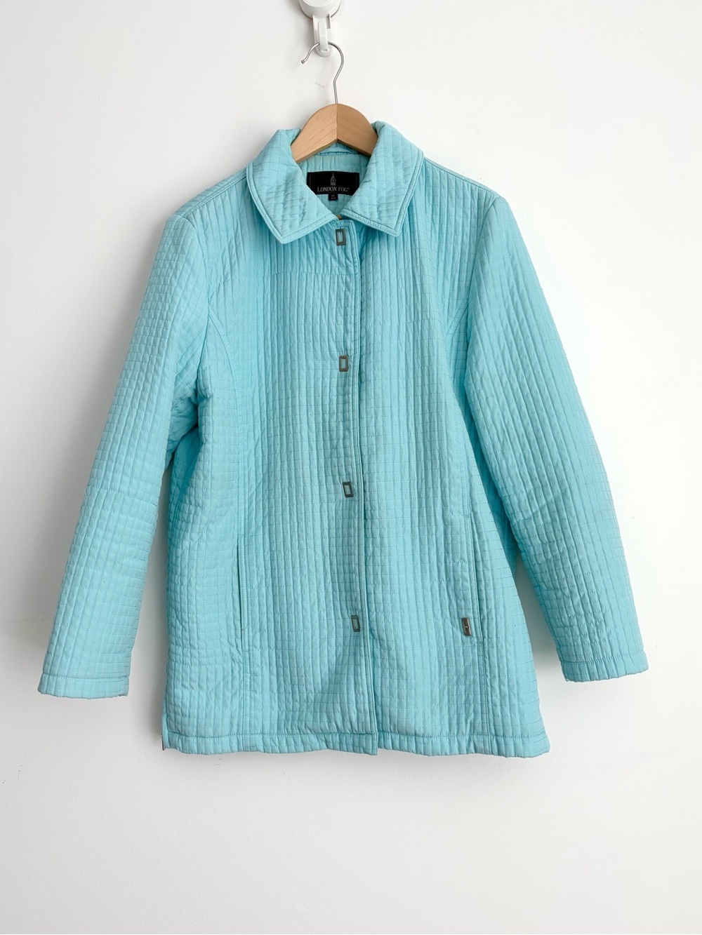 London Fog Robin Egg Blue Quilted Jacket M